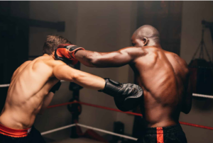 An image of people boxing